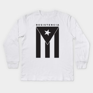 Resiste Boricua Puerto Rico Fuerza Resistencia Kids Long Sleeve T-Shirt